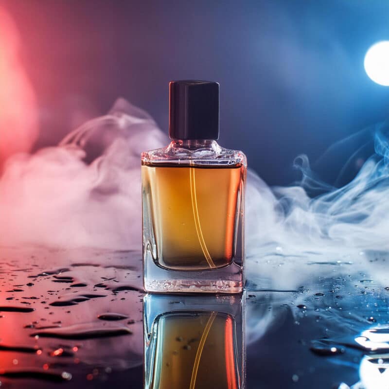 perfumy na kolorowym tle